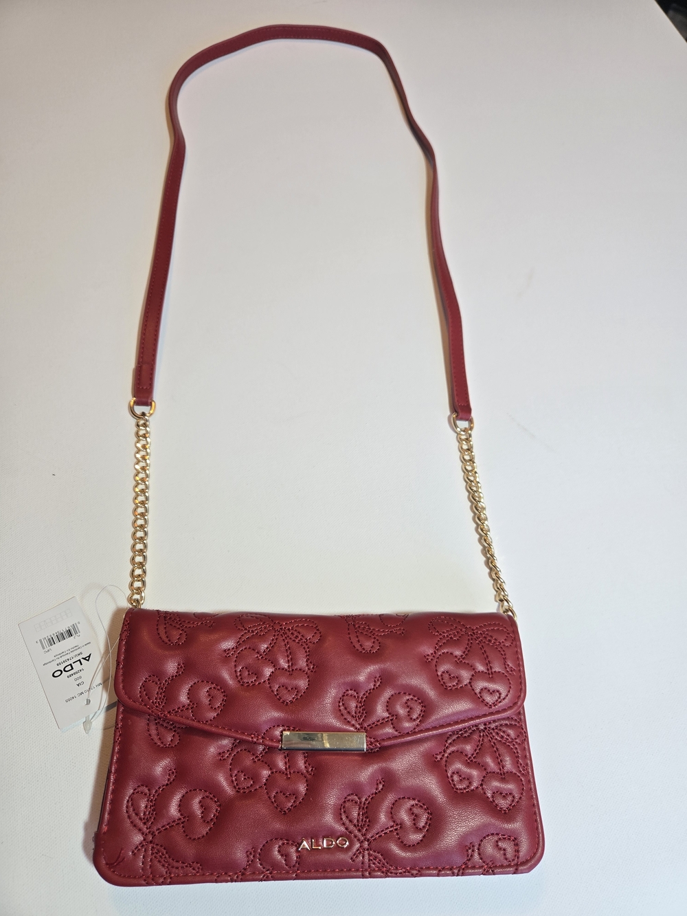 ALDO Red Quilted Leather Crossbody Bag